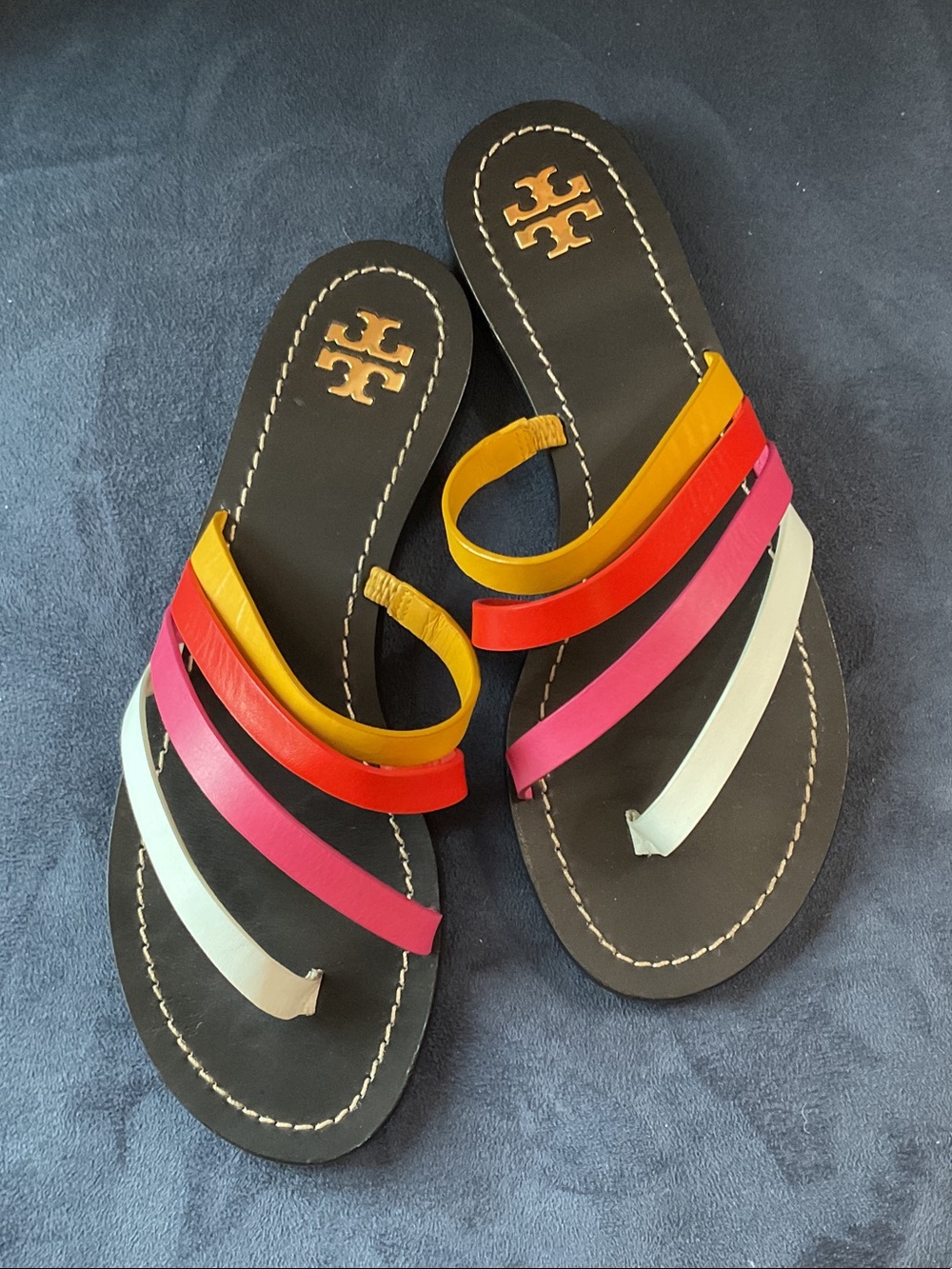 Tory Burch Multicolor Patos Strappy Slide Sandals